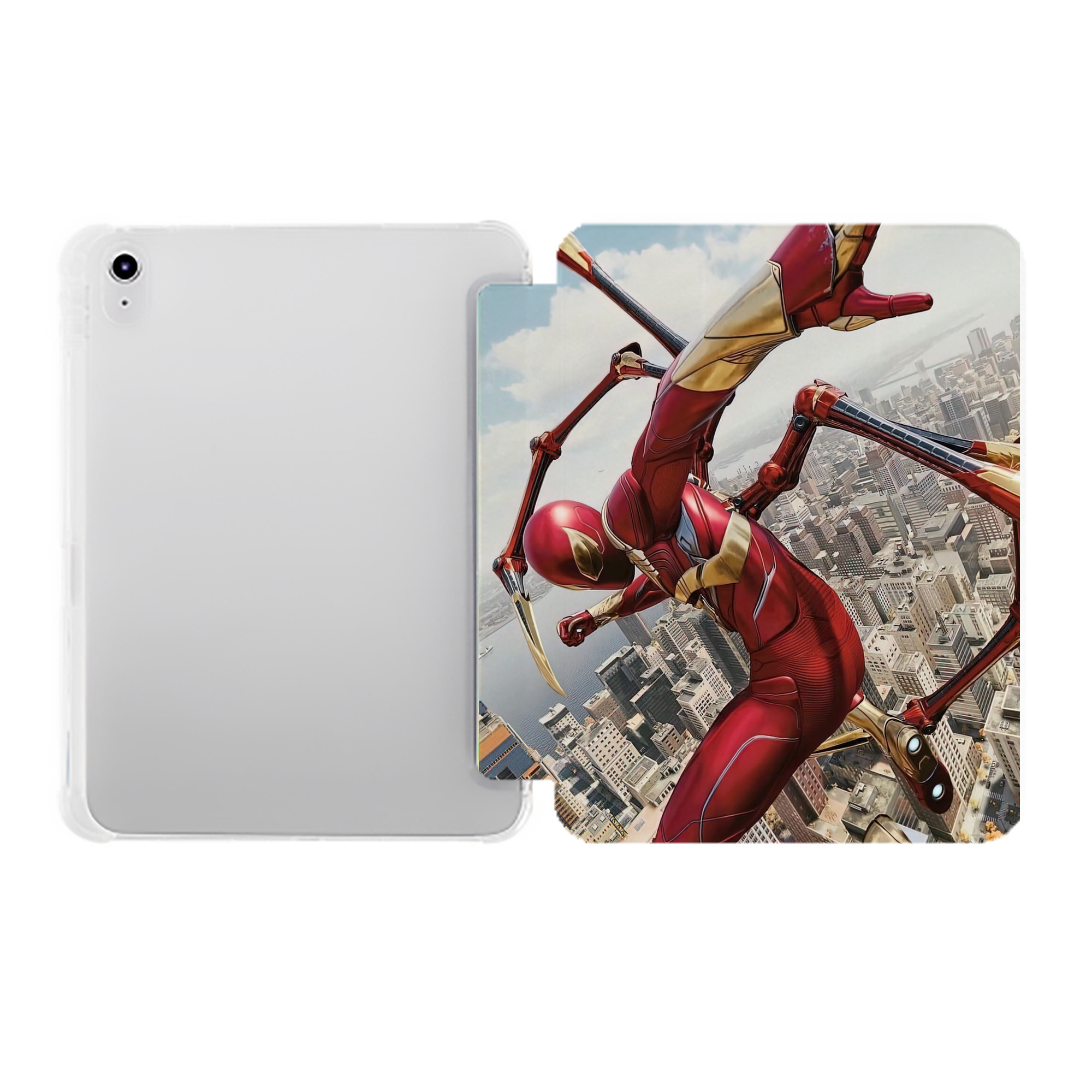 （画像用） Spider Man スパイダーマン IPad ケース ペン収納付き 三つ折りスタンド PUレザー×シリコン 対応機種9.5/10.5/10.9インチ